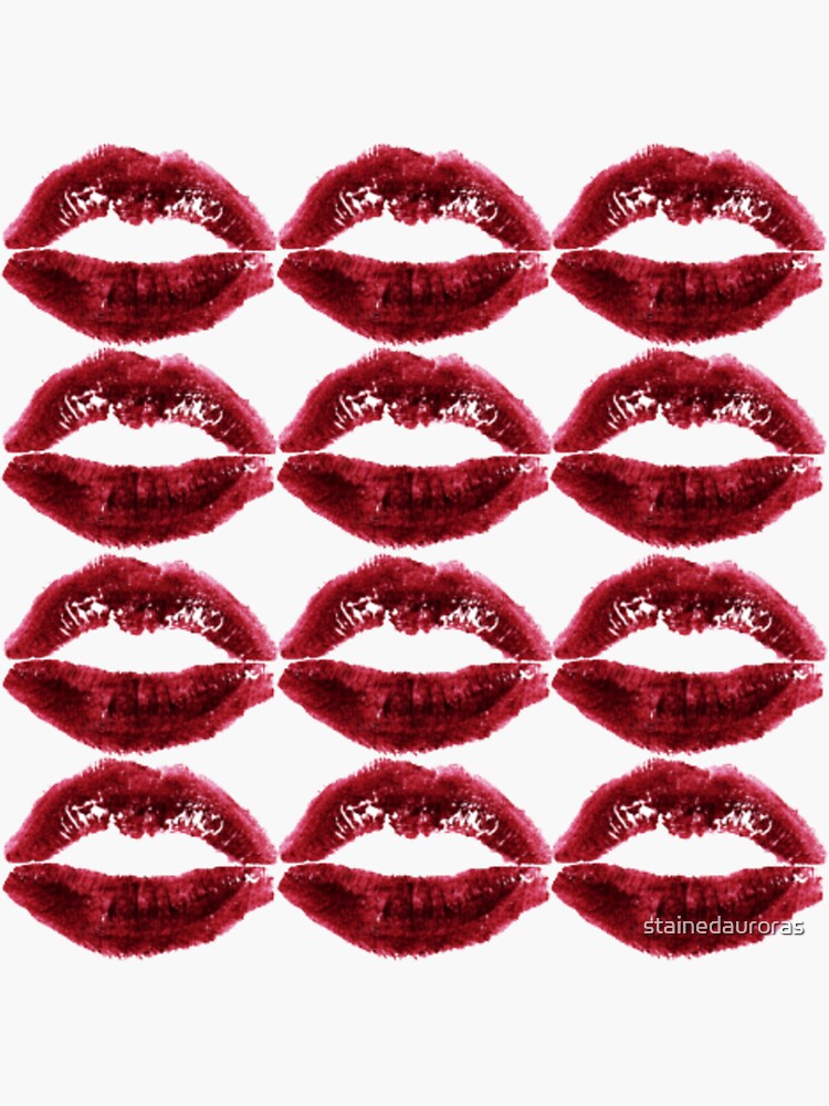 "red lipstick stains" Sticker for Sale by stainedauroras Redbubble