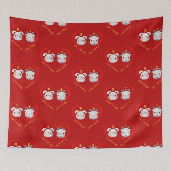 Item preview, Year Of The Rabbit And Year Of The Goat Couples Cute Chinese Zodiac Animals designed and sold by Karry-Pat.