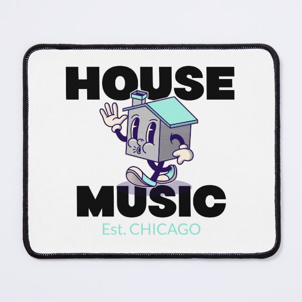 Item preview, HOUSE MUSIC Est. CHICAGO - character (black) designed and sold by Discothreadz.