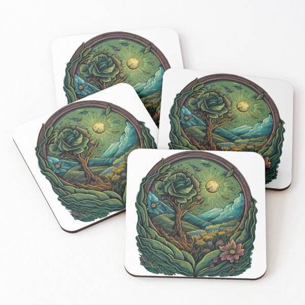 Item preview, abstract flowers scene , nature, trees, mountains, sitting, designed and sold by adee1122.