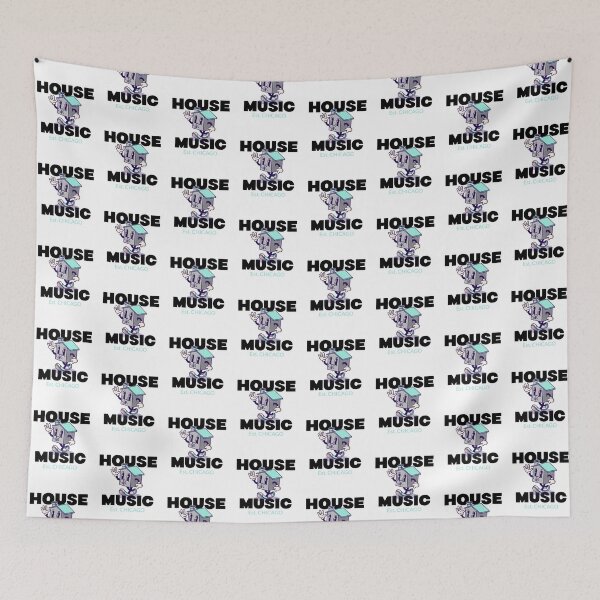 Item preview, HOUSE MUSIC Est. CHICAGO - character (black) designed and sold by Discothreadz.
