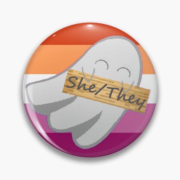Item preview, She/They Lesbian Pronoun Ghost designed and sold by Forest-Bird.