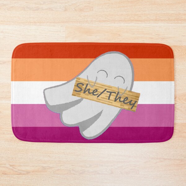 Item preview, She/They Lesbian Pronoun Ghost designed and sold by Forest-Bird.