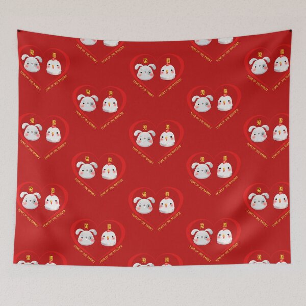 Item preview, Year Of The Rabbit And Year Of The Rooster Couples Cute Chinese Zodiac Animals designed and sold by Karry-Pat.