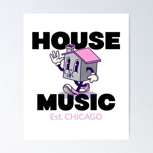 Item preview, HOUSE MUSIC Est.CHICAGO - character (pink/black) designed and sold by Discothreadz.