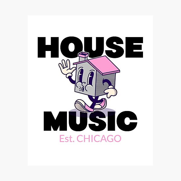 Item preview, HOUSE MUSIC Est.CHICAGO - character (pink/black) designed and sold by Discothreadz.