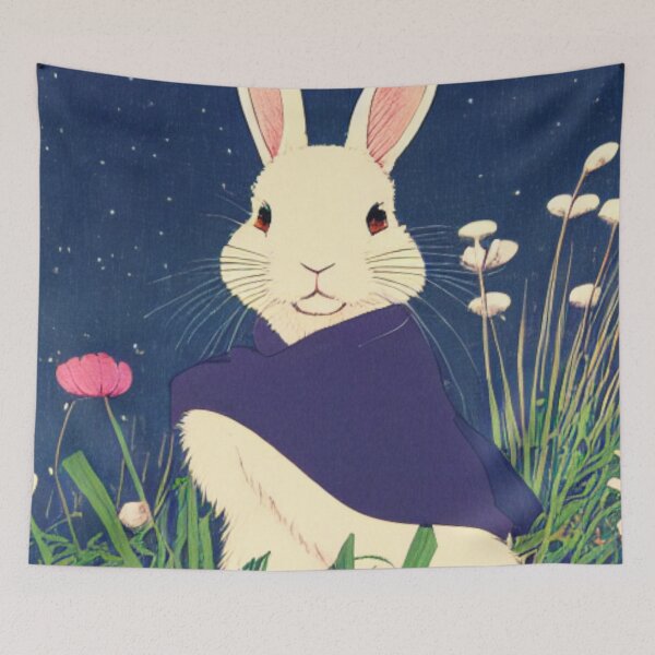 Item preview, Whimsical Cute and Vintage Florida White Rabbit in White designed and sold by wigobun.