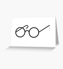single pair of round circle glasses Greeting Card