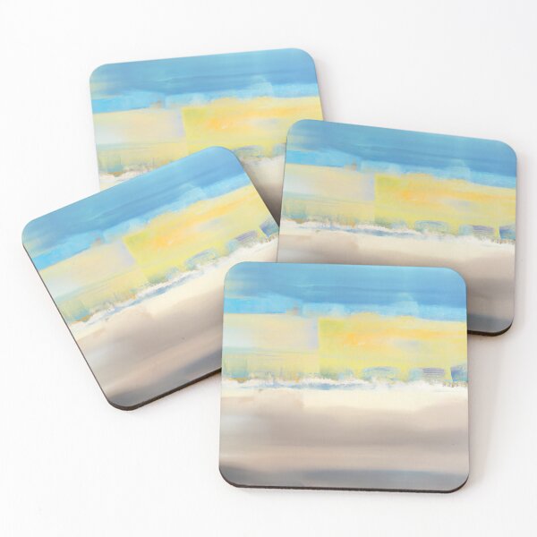 Item preview, Ocean Beyond the Sand Dunes - Abstract Expressionism - Blue, Brown and Yellow designed and sold by Inomaly Art.