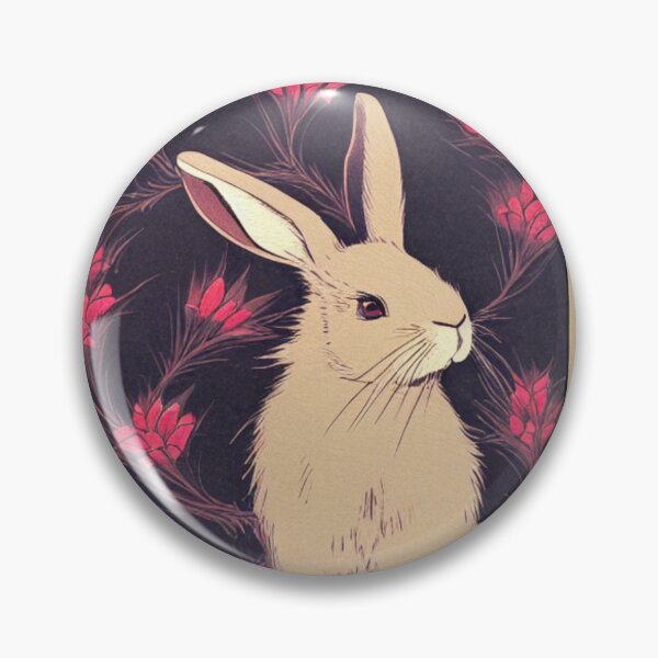 Item preview, Vintage Mini Rex Rabbit in Beautiful Flowers designed and sold by wigobun.