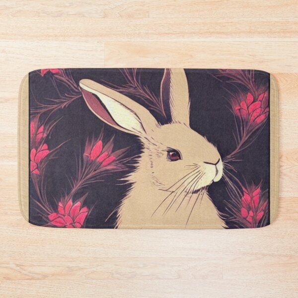 Item preview, Vintage Mini Rex Rabbit in Beautiful Flowers designed and sold by wigobun.