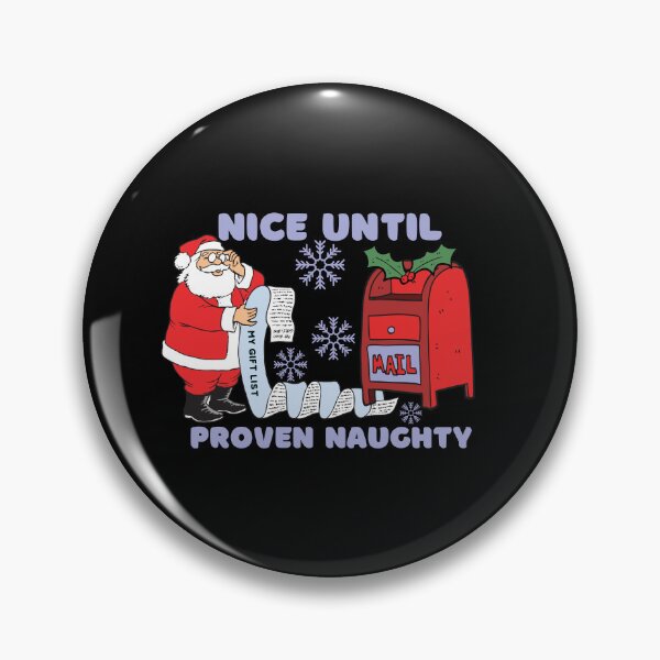 Item preview, Nice until proven naughty Santa with long list funny Christmas saying designed and sold by Artistusha.