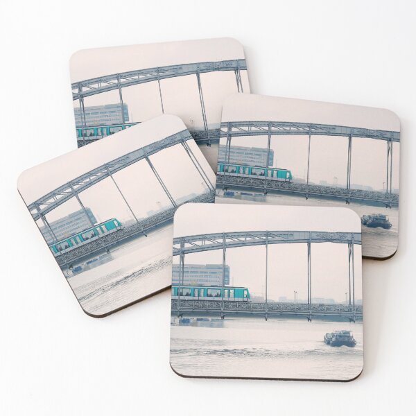 Item preview, Railway Bridge and Metro in Paris over Seine River - Soft Hues Urban Landscape  designed and sold by CarolinaReina.