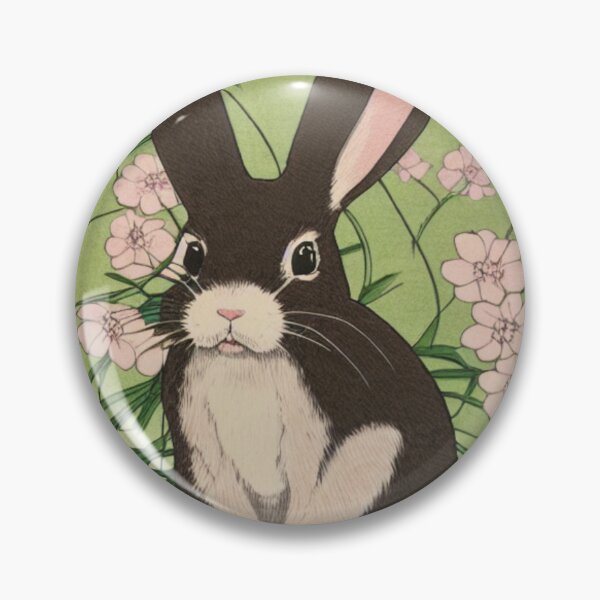 Item preview, Floral Dutch Rabbit Girl in Black  designed and sold by wigobun.