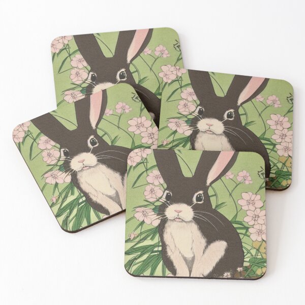 Item preview, Floral Dutch Rabbit Girl in Black  designed and sold by wigobun.