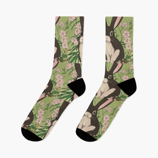 Item preview, Floral Dutch Rabbit Girl in Black  designed and sold by wigobun.