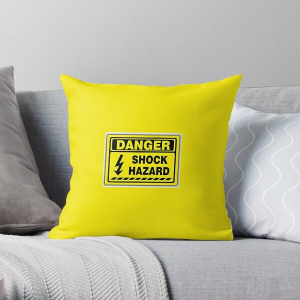 Danger Shock Hazard, danger, peril, menace, jeopardy, gravity #DangerShockHazard #danger #peril #menace #jeopardy #gravity Throw Pillow