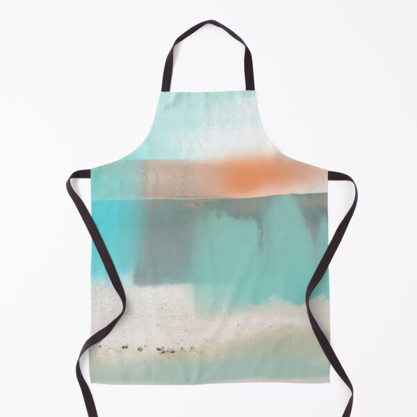 Item preview, Calm Ocean and Beach - Abstract Art - Teal, Turquoise and Orange in Pale Hues designed and sold by Inomaly Art.