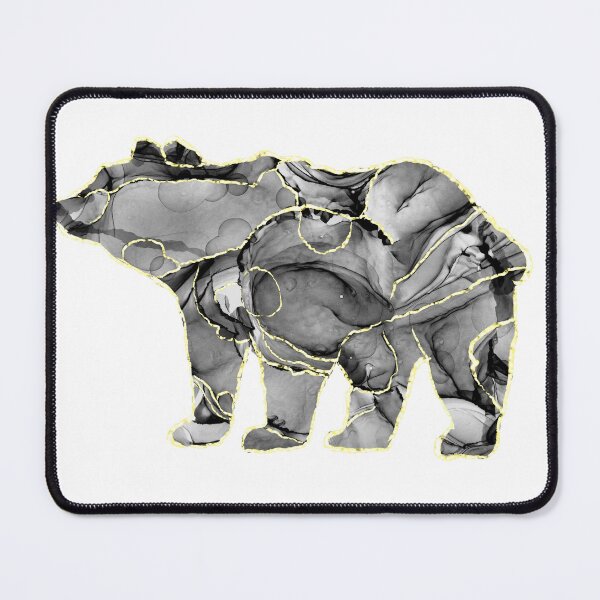 Item preview, Black Gold Bear Modern Alcohol ink watercolor abstract design designed and sold by adlydesigns.