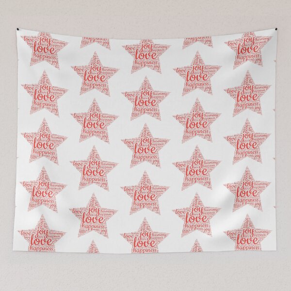 Item preview, Love. Joy .Happiness. Harmony Red Star Shaped Word Cloud Positive, Self Love designed and sold by TheLomiLoveBus.