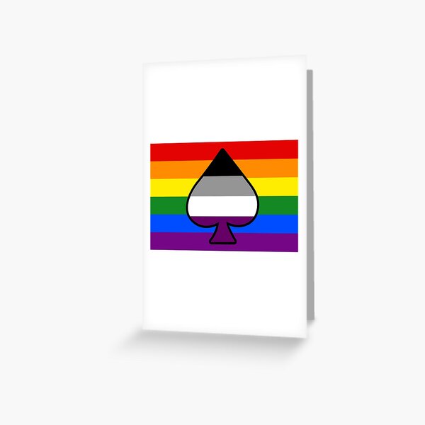 Asexual And Lgbt Pride Flag With Ace Of Spades Greeting Card For Sale By Lunyssa Redbubble 9583