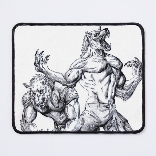 Item preview, Two transforming werewolves (black and white) designed and sold by Furiarossa.