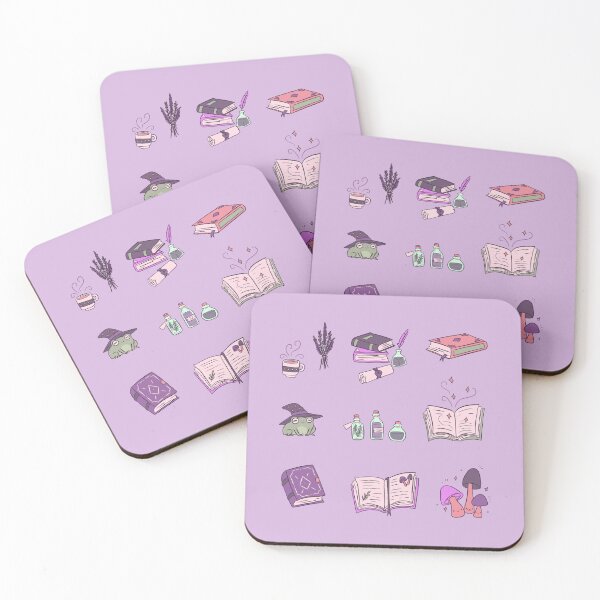 Item preview, Purple Fantasy items pack - cute fantasy illustration in pastel colors books, potion and mushrooms  designed and sold by Yarafantasyart.