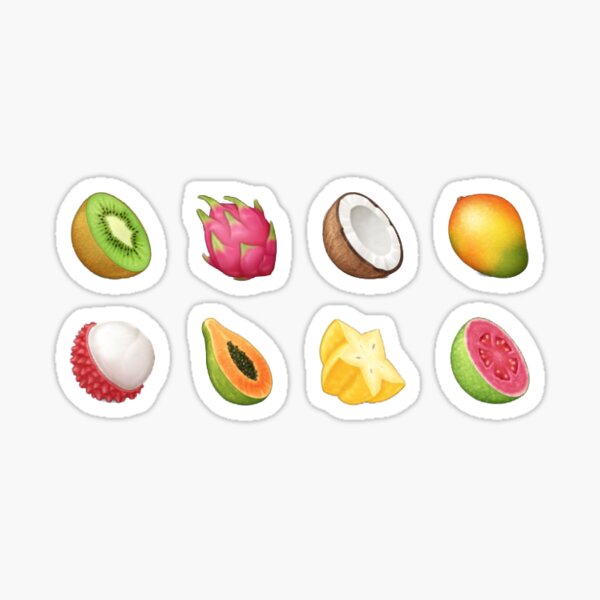  Fruit Stickers, 100 Pcs Mini Pixel Fruit Stickers Pack