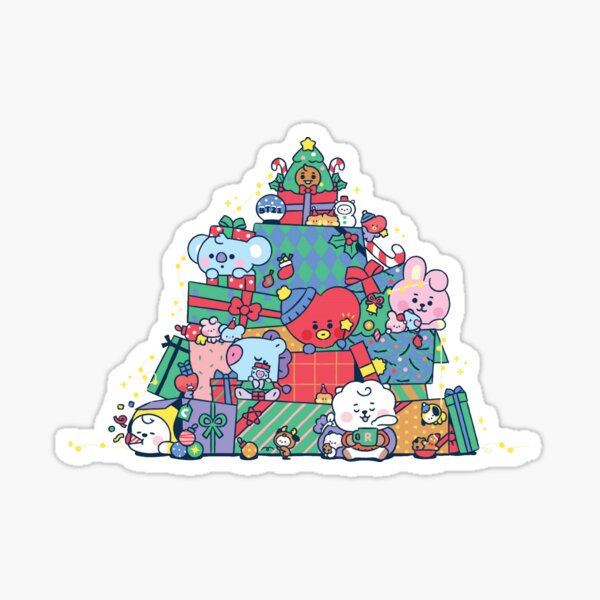 "BT21 XMAS " Sticker for Sale by rmint99 Redbubble