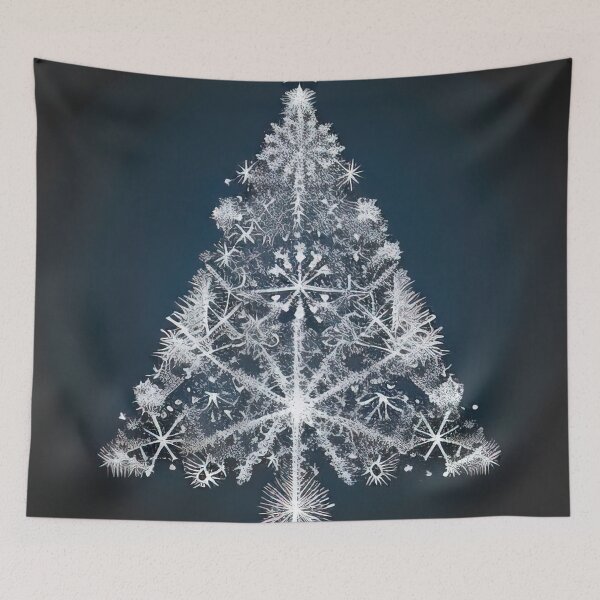 Item preview, Christmas card design snowflakes as a christmas tree designed and sold by XmasPatterns.