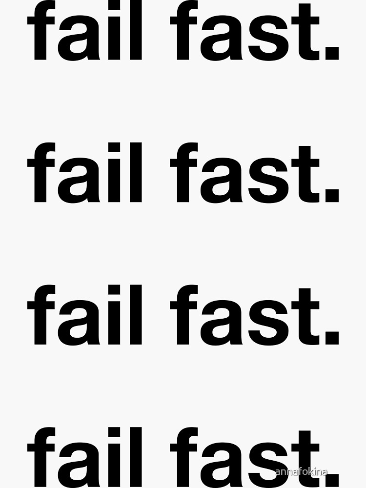 "fail fast 4 stickers pack" Sticker for Sale by annafokina Redbubble