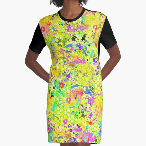 Graffiti Summer Graphic T-Shirt Dress