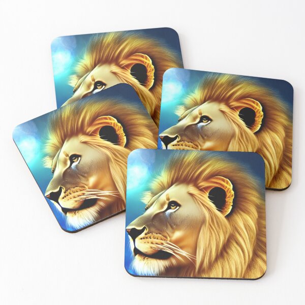 Item preview, African Lion Head with magical nature wallpaper designed and sold by The Love Quill.