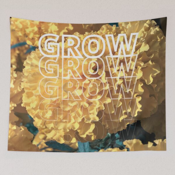 Item preview, GROW (above) - Warm Vintage Yellow Flower Blossoms designed and sold by AliceSLee.