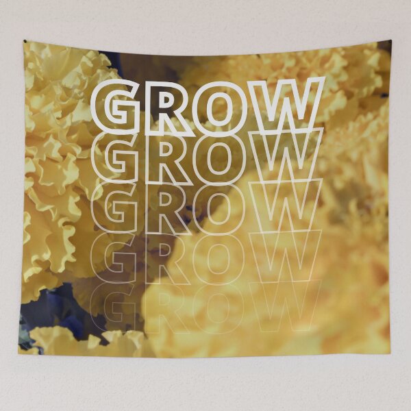 Item preview, GROW (above) - Vintage Yellow Floral Blooms designed and sold by AliceSLee.