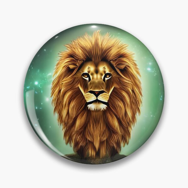 Item preview, African Lion Head with magical nature wallpaper designed and sold by The Love Quill.
