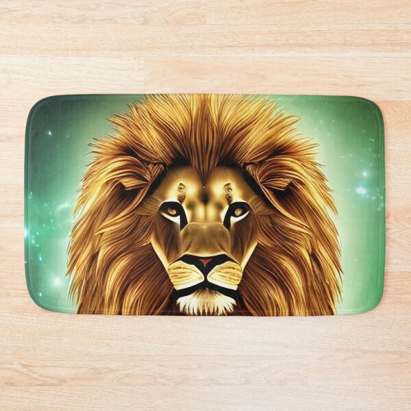 Item preview, African Lion Head with magical nature wallpaper designed and sold by The Love Quill.