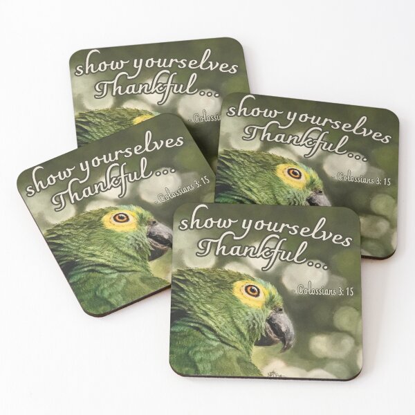 Item preview, Show yourself thankful green parrot | bible  designed and sold by NathBros.