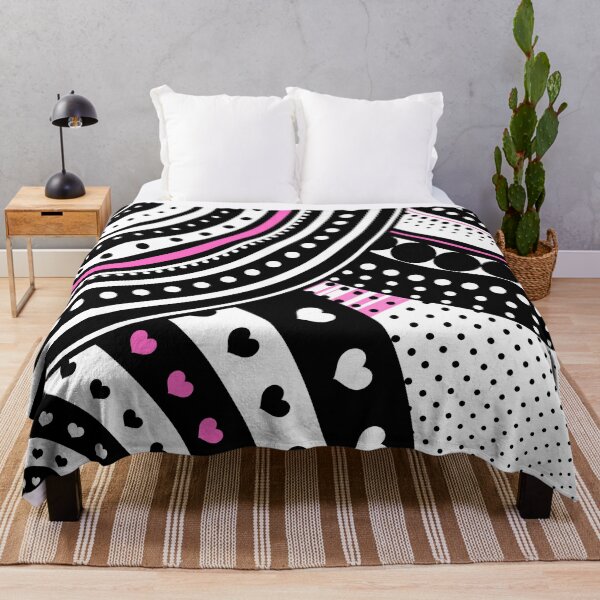Item preview, Black White and Pink Maximalist Geometric Abstract Pattern designed and sold by humnoo.
