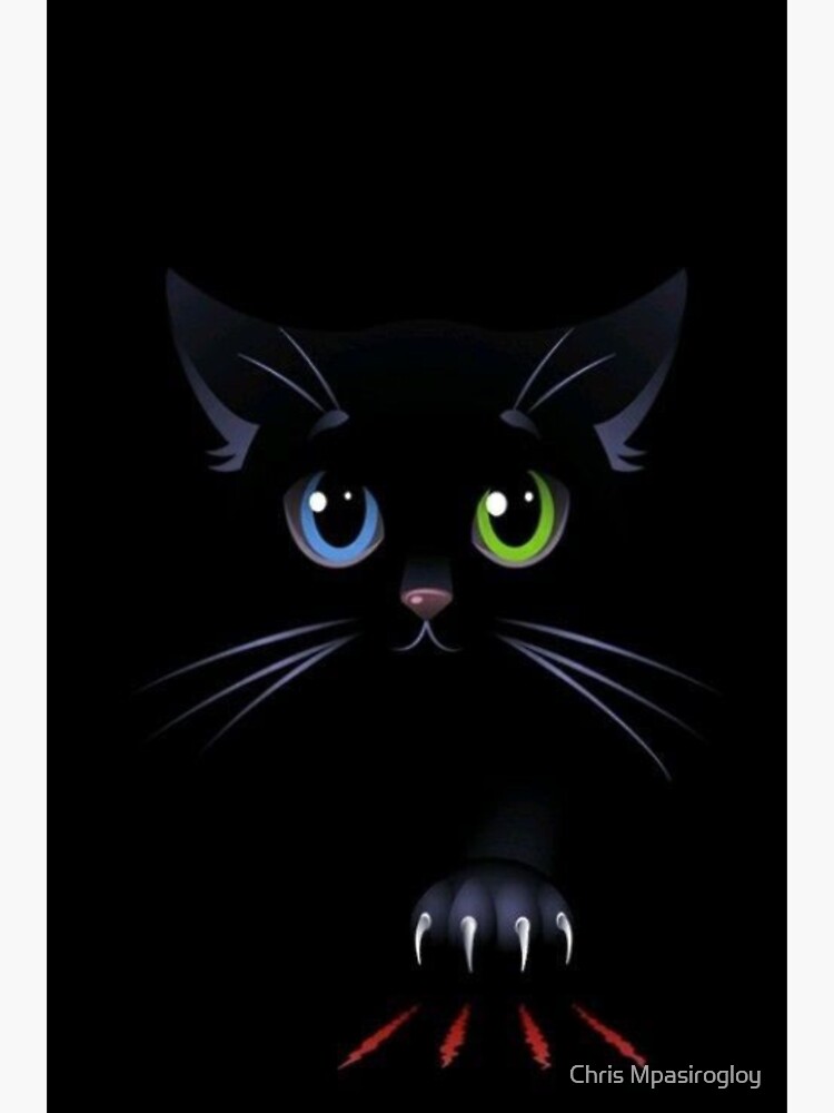 Cute Black Cat Scratch | Magnet