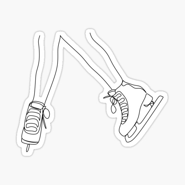 Item preview, Line drawing of a pair of skates. Sport. designed and sold by AllaLineArt.