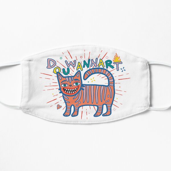Crazy Funny Cat Flat Mask