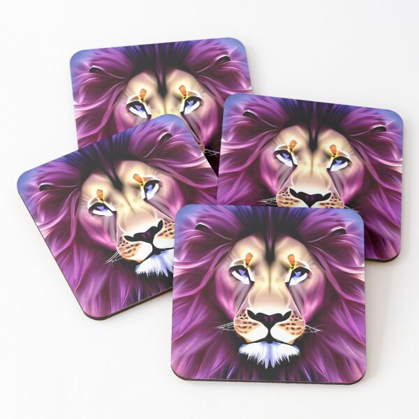 Item preview, African Lion Head with magical nature wallpaper designed and sold by The Love Quill.