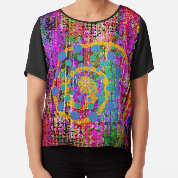 Trippy Abstract Chiffon Top