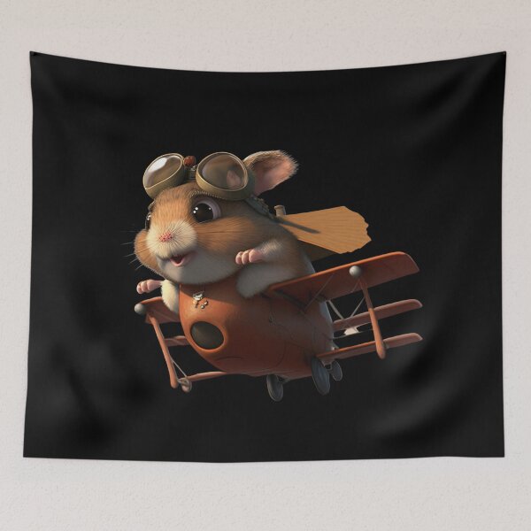 Item preview, Hamster flying a plane designed and sold by AnimalArtPhotos.