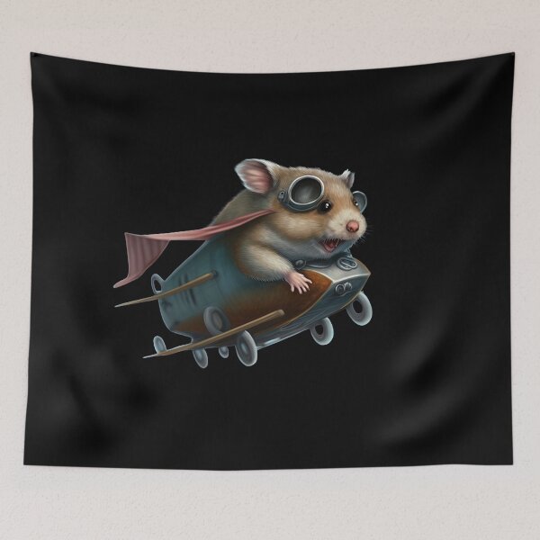 Item preview, Funny hamster flying designed and sold by AnimalArtPhotos.
