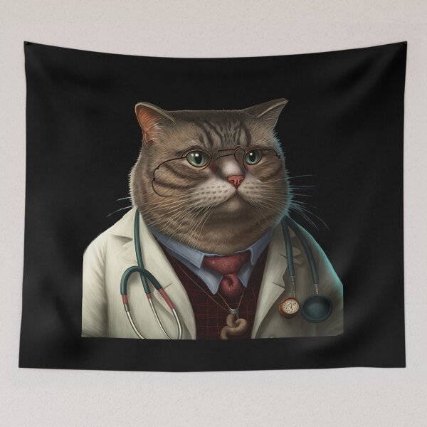 Item preview, Funny cat doctor designed and sold by AnimalArtPhotos.