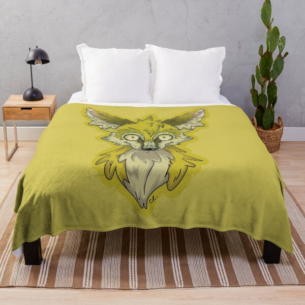 Yellow Fennec Fox Throw Blanket