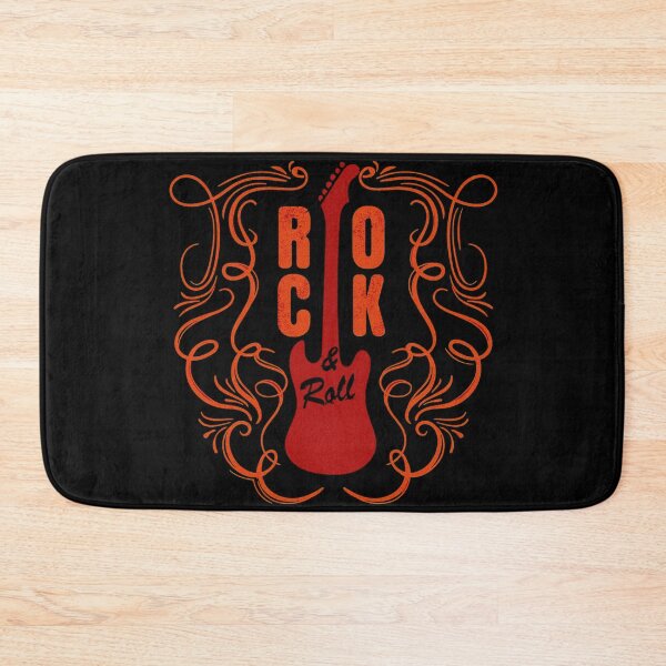Item preview, Vintage Shield and Guitar with 'Rock & Roll' Calligraphic Design designed and sold by deepakrode7.