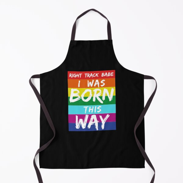 Item preview, WOOFZ® Right Track Babe Born This Way Rainbow Gay Pride Flag Queer Mardis Gras Parade Sydney 2023 designed and sold by woofz.